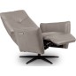 Fauteuil relax électrique en 100% tout cuir épais luxe italien, gris, CLAUDIO, 2 moteurs Fauteuil relax électrique en 100% tout cuir épais luxe italien, gris, CLAUDIO, 2 moteurs