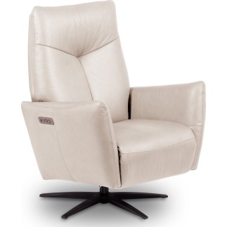 Fauteuil relax électrique en 100% tout cuir épais luxe italien