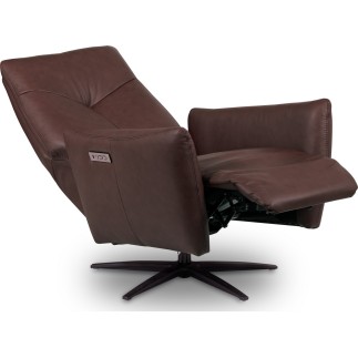 Fauteuil relax électrique en 100% tout cuir épais luxe italien