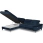 Canapé d'angle avec relax électrique tissu bouclette sensation velours, 5/6 places SINATRA, bleu foncé, angle gauche Canapé d'angle avec relax électrique tissu bouclette sensation velours, 5/6 places SINATRA, bleu foncé, angle gauche