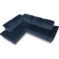 Canapé d'angle avec relax électrique tissu bouclette sensation velours, 5/6 places SINATRA, bleu foncé, angle gauche Canapé d'angle avec relax électrique tissu bouclette sensation velours, 5/6 places SINATRA, bleu foncé, angle gauche
