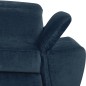 Canapé d'angle avec relax électrique tissu bouclette sensation velours, 5/6 places SINATRA, bleu foncé, angle gauche Canapé d'angle avec relax électrique tissu bouclette sensation velours, 5/6 places SINATRA, bleu foncé, angle gauche