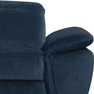 Canapé d'angle avec relax électrique tissu bouclette sensation velours