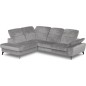 Canapé d'angle avec relax électrique tissu bouclette sensation velours, 5/6 places SINATRA, gris, angle gauche Canapé d'angle avec relax électrique tissu bouclette sensation velours, 5/6 places SINATRA, gris, angle gauche