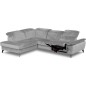 Canapé d'angle avec relax électrique tissu bouclette sensation velours, 5/6 places SINATRA, gris, angle gauche Canapé d'angle avec relax électrique tissu bouclette sensation velours, 5/6 places SINATRA, gris, angle gauche