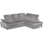 Canapé d'angle avec relax électrique tissu bouclette sensation velours, 5/6 places SINATRA, gris, angle droit Canapé d'angle avec relax électrique tissu bouclette sensation velours, 5/6 places SINATRA, gris, angle droit