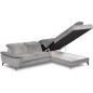 Canapé d'angle avec relax électrique tissu bouclette sensation velours, 5/6 places SINATRA, gris, angle droit Canapé d'angle avec relax électrique tissu bouclette sensation velours, 5/6 places SINATRA, gris, angle droit