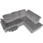 Canapé d'angle avec relax électrique tissu bouclette sensation velours, 5/6 places SINATRA, gris, angle droit Canapé d'angle avec relax électrique tissu bouclette sensation velours, 5/6 places SINATRA, gris, angle droit