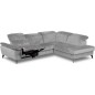 Canapé d'angle avec relax électrique tissu bouclette sensation velours, 5/6 places SINATRA, gris, angle droit Canapé d'angle avec relax électrique tissu bouclette sensation velours, 5/6 places SINATRA, gris, angle droit