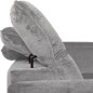 Canapé d'angle avec relax électrique tissu bouclette sensation velours, 5/6 places SINATRA, gris, angle droit Canapé d'angle avec relax électrique tissu bouclette sensation velours, 5/6 places SINATRA, gris, angle droit