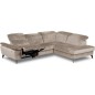 Canapé d'angle avec relax électrique tissu bouclette sensation velours, 5/6 places SINATRA, beige foncé, angle droit Canapé d'angle avec relax électrique tissu bouclette sensation velours, 5/6 places SINATRA, beige foncé, angle droit