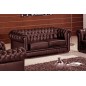Ensemble 3+2+1, canapé 3 places et canapé 2 places et fauteuil 1 place en cuir luxe italien CHESTERFIELD, chocolat Ensemble 3+2+1, canapé 3 places et canapé 2 places et fauteuil 1 place en cuir luxe italien CHESTERFIELD, chocolat