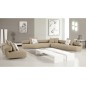 Ensemble cuir italien composé d'un canapé d'angle et de 2 fauteuils PARMA, beige Ensemble cuir italien composé d'un canapé d'angle et de 2 fauteuils PARMA, beige