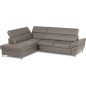 Canapé d'angle convertible en cuir italien luxe 5 places, MEMEZO, coffre, taupe, angle gauche Canapé d'angle convertible en cuir italien luxe 5 places, MEMEZO, coffre, taupe, angle gauche