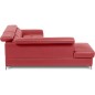 Canapé d'angle convertible en cuir italien luxe 5 places, MEMEZO, coffre, rouge foncé, angle gauche Canapé d'angle convertible en cuir italien luxe 5 places, MEMEZO, coffre, rouge foncé, angle gauche
