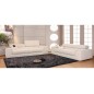 Ensemble GENEVA canapé 2 places + fauteuil 1 place en cuir luxe italien vachette, blanc Ensemble GENEVA canapé 2 places + fauteuil 1 place en cuir luxe italien vachette, blanc