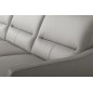 Canapé d'angle convertible en cuir italien luxe 5 places, FARINI, coffre, gris clair, angle gauche Canapé d'angle convertible en cuir italien luxe 5 places, FARINI, coffre, gris clair, angle gauche