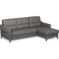 Canapé d'angle convertible en cuir italien luxe 5 places, FARINI, coffre, gris foncé, angle droit Canapé d'angle convertible en cuir italien luxe 5 places, FARINI, coffre, gris foncé, angle droit