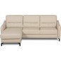 Canapé d'angle convertible en cuir italien luxe 5 places, FARINI, coffre, beige, angle gauche Canapé d'angle convertible en cuir italien luxe 5 places, FARINI, coffre, beige, angle gauche