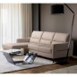 Canapé d'angle convertible en cuir italien luxe 5 places, FARINI, coffre, beige, angle gauche Canapé d'angle convertible en cuir italien luxe 5 places, FARINI, coffre, beige, angle gauche