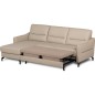 Canapé d'angle convertible en cuir italien luxe 5 places, FARINI, coffre, beige, angle gauche Canapé d'angle convertible en cuir italien luxe 5 places, FARINI, coffre, beige, angle gauche