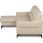 Canapé d'angle convertible en cuir italien luxe 5 places, FARINI, coffre, beige, angle gauche Canapé d'angle convertible en cuir italien luxe 5 places, FARINI, coffre, beige, angle gauche