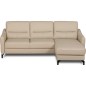 Canapé d'angle convertible en cuir italien luxe 5 places, FARINI, coffre, BEIGE, angle droit Canapé d'angle convertible en cuir italien luxe 5 places, FARINI, coffre, BEIGE, angle droit
