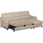 Canapé d'angle convertible en cuir italien luxe 5 places, FARINI, coffre, BEIGE, angle droit Canapé d'angle convertible en cuir italien luxe 5 places, FARINI, coffre, BEIGE, angle droit