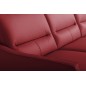 Canapé d'angle convertible en cuir italien luxe 5 places, FARINI, coffre, rouge, angle droit