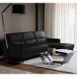 Canapé d'angle convertible en cuir italien luxe 5 places, FARINI, coffre, noir, angle droit Canapé d'angle convertible en cuir italien luxe 5 places, FARINI, coffre, noir, angle droit