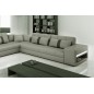 Canapé d'angle en cuir italien 6/7 places PASSION, gris clair / gris foncé, angle droit Canapé d'angle en cuir italien 6/7 places PASSION, gris clair / gris foncé, angle droit