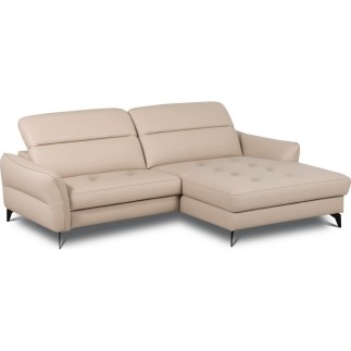 Canapé d'angle convertible en cuir italien luxe 5 places