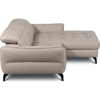Canapé d'angle convertible en cuir italien luxe 5 places