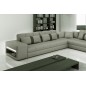 Canapé d'angle en cuir italien 6/7 places PASSION, gris clair / gris foncé, angle gauche Canapé d'angle en cuir italien 6/7 places PASSION, gris clair / gris foncé, angle gauche