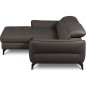 Canapé d'angle convertible en cuir italien luxe 5 places, MANZONI, coffre, chocolat, angle gauche Canapé d'angle convertible en cuir italien luxe 5 places, MANZONI, coffre, chocolat, angle gauche
