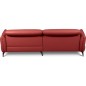 Canapé d'angle convertible en cuir italien luxe 5 places, MANZONI, coffre, rouge foncé, angle droit
