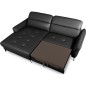 Canapé d'angle convertible en cuir italien luxe 5 places, MANZONI, coffre, noir, angle gauche Canapé d'angle convertible en cuir italien luxe 5 places, MANZONI, coffre, noir, angle gauche