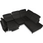 Canapé d'angle avec relax électrique en tissu Bellagio, noir, angle droit Canapé d'angle avec relax électrique en tissu Bellagio, noir, angle droit