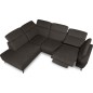 Canapé d'angle avec relax électrique en tissu Bellagio, marron foncé, angle gauche Canapé d'angle avec relax électrique en tissu Bellagio, marron foncé, angle gauche