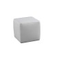 Un pouf carré en cuir, blanc Un pouf carré en cuir, blanc