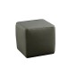 Un pouf carré en cuir, gris foncé Un pouf carré en cuir, gris foncé
