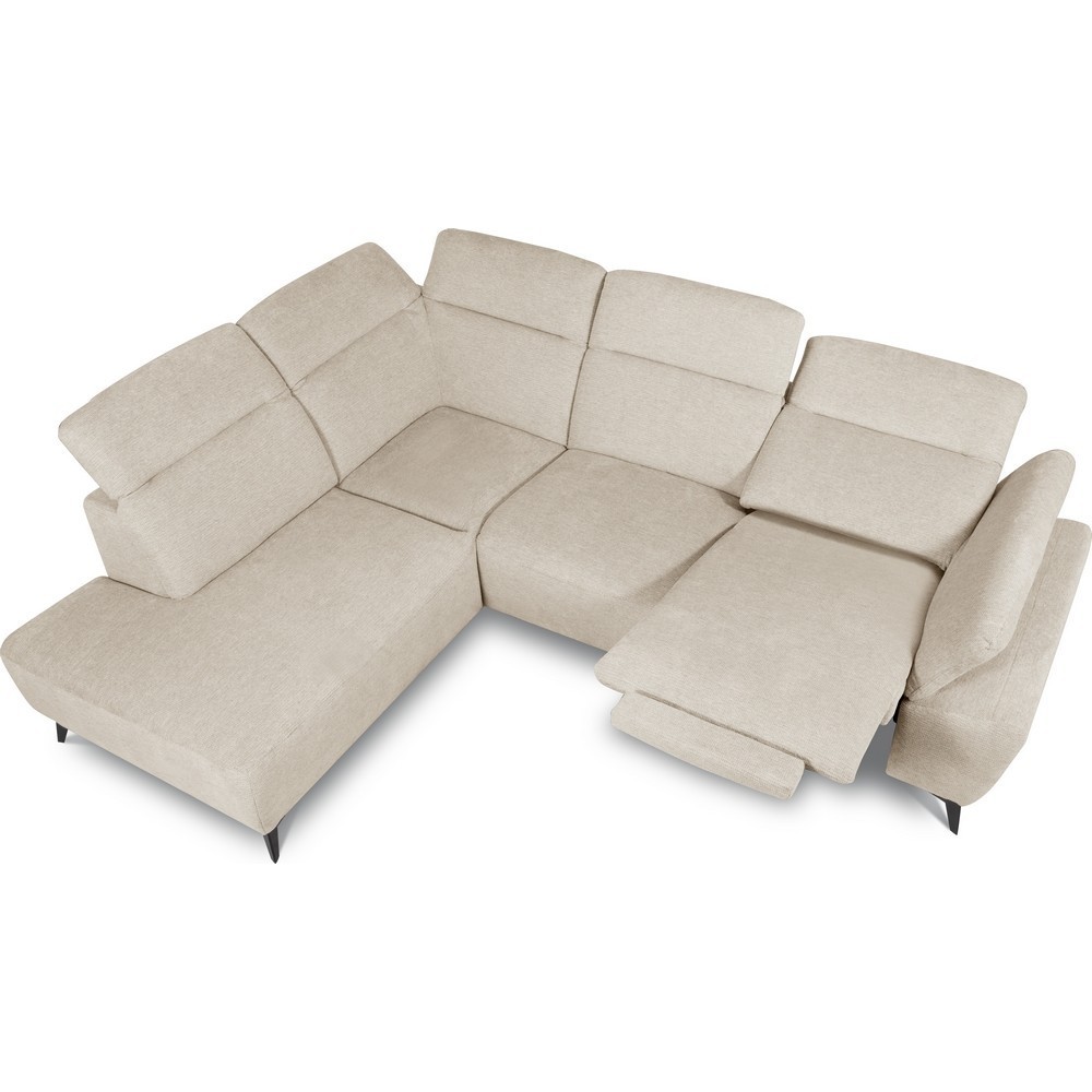 Canapé d'angle avec relax électrique en tissu Bellagio, beige clair, angle gauche Canapé d'angle avec relax électrique en tissu Bellagio, beige clair, angle gauche