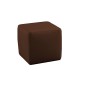 Un pouf carré en cuir, chocolat Un pouf carré en cuir, chocolat