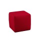Un pouf carré en cuir, rouge Un pouf carré en cuir, rouge