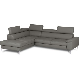 Canapé d'angle convertible en cuir italien luxe 5 places