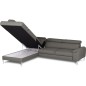 Canapé d'angle convertible en cuir italien luxe 5 places, Hombourg, coffre, gris foncé, angle gauche Canapé d'angle convertible en cuir italien luxe 5 places, Hombourg, coffre, gris foncé, angle gauche