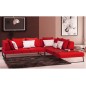 Canapé d'angle en cuir italien 6/7 places ELENA, rouge, angle droit Canapé d'angle en cuir italien 6/7 places ELENA, rouge, angle droit