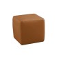 Un pouf carré en cuir, marron Un pouf carré en cuir, marron
