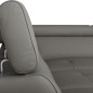 Canapé d'angle convertible en cuir italien luxe 5 places, Hombourg, coffre, gris foncé, angle droit