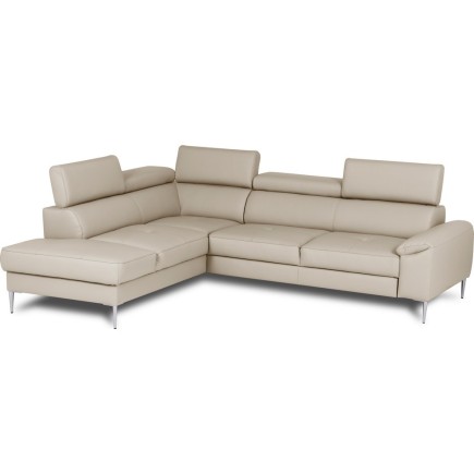 Canapé d'angle convertible en cuir italien luxe 5 places
